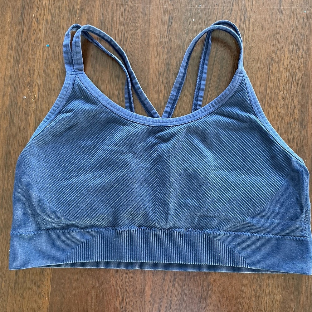 Women's Ryka Strappy Crossback Sports Bra Size Large‎ Blue No Cups